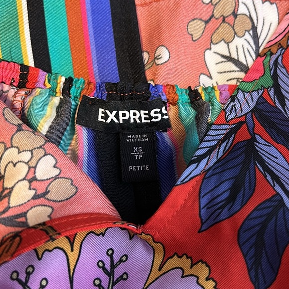 Express Floral Scarf Halter  top Open Back size XS - Picture 10 of 13